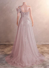 Blush Pink Maxi One Shoulder Formal Prom Evening Dress EN5811